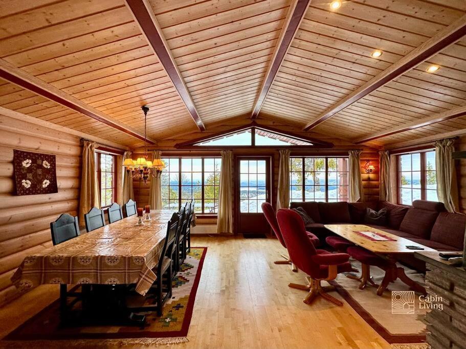 Large Cabin Sjusjoen Best View, Sauna, Ski Inout Exterior photo